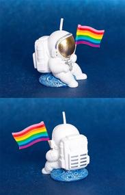 img 1 attached to FLYPARTY Rainbow Flag Children's Birthday Candle - Handmade Adorable Cute Spaceman Baby Shower Cake Topper Candle, Wedding Festival Space Theme Party Favors Decorations (Astronaut 01)