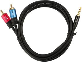 img 2 attached to 🎶 High-Quality SHD 3.5mm Aux to 2RCA Y Splitter Cable - Premium Gold Plated Connectors, Dual Shielding, Enhanced Audio Experience - 3Feet/1m, Black