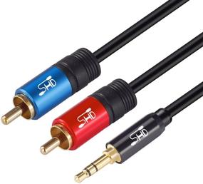 img 3 attached to 🎶 High-Quality SHD 3.5mm Aux to 2RCA Y Splitter Cable - Premium Gold Plated Connectors, Dual Shielding, Enhanced Audio Experience - 3Feet/1m, Black