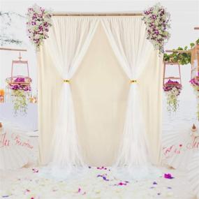 img 1 attached to Champagne Tulle Backdrop Curtain for Wedding, Bridal, Baby Shower, and Party Photography - 5ft x 7ft Champagne Drape Curtains for Beautiful Backdrop