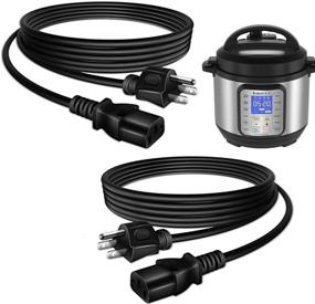 img 4 attached to 🔌 5 Ft, 2Pack Replacement Power Cord for Insta-Pot DUO, ULTRA, Zest Rice Cooker, and Others Pressure Cooker - Instapot Power Cable Replacement