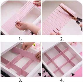 img 2 attached to 🗂️ Innovative JSF DIY Plastic Grid Drawer Organizers: Organize Your Dresser Cosmetics and Lipsticks with 12 Pink Dividers!