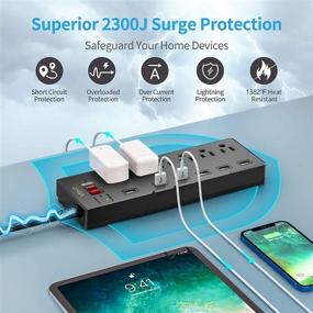 img 3 attached to 🔌 Wohtr 6 Outlet Power Strip with 6 USB Charging Ports and Overload Protection - Perfect for Home, Office, and Hotel Use!