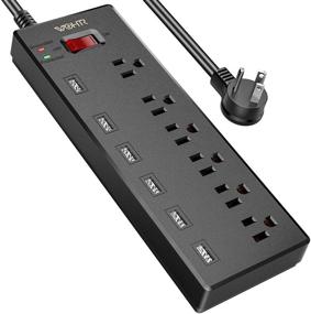 img 4 attached to 🔌 Wohtr 6 Outlet Power Strip with 6 USB Charging Ports and Overload Protection - Perfect for Home, Office, and Hotel Use!