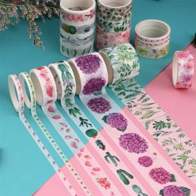 img 2 attached to Dizdkizd 100 Rolls Washi Tape Set: Decorative Craft Tapes in 3 Sizes 5mm/15mm/30mm for DIY Decor, Scrapbooking, Planners, Photo Album – Natural Plant Masking Tapes