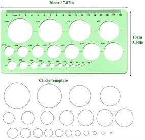 img 3 attached to 📐 Пластиковые круглые шаблоны для измерения геометрии: набор чертежных шаблонов в форме линейки - геометрические, живописные и чертежные инструменты для школы, офиса, строительства, черчения - шаблоны масштаба эллипсов для опалубки.