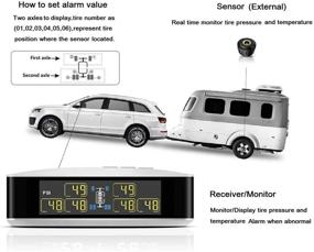img 2 attached to 🚗 Infitary RV TPMS: Real-Time Tire Pressure Monitoring System for 4-6 Tires - Anti-Theft Sensor, Auto Alarm, and Battery Monitoring
