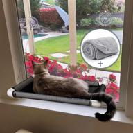 🐱 lcybem cat window perch - plush pad cat hammocks for window with space saving design, holds two large cats safely, 360° sunbathe and pet resting seat for indoor comfort logo