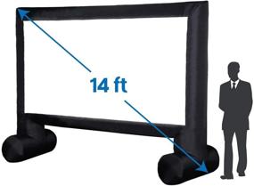img 1 attached to 🎬 Надувной экран для кино U-MAX 14 футов: идеальное полотно для проекции на вечеринках на свежем воздухе - портативный, легкий и легко устанавливаемый с встроенным насосом.