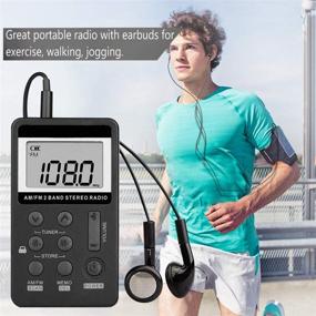 img 2 attached to 📻 Portable AM/FM Pocket Radio VR-robot, Mini Digital Tuning Walkman Radio with Rechargeable Battery, Earphone, Lock Screen for Walk, Jogging, Gym, Camping