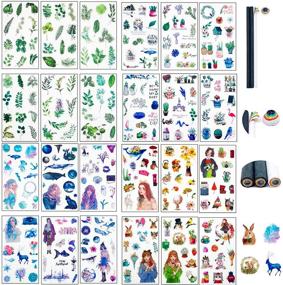 img 4 attached to 🌈 Vibrant Large Washi Stickers, Rainbow Papers, and Delightful Planner Stickers for Artistic Scrapbooking, Journaling, and DIY Projects: Human and Nature-themed Designs