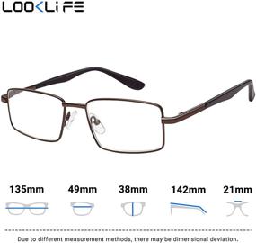 img 3 attached to 👓 LOOKLIFE Men's Metal Frame Reading Glasses with Comfortable Spring Hinge - 3 Pack