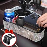🚗 enhance your car's style and organization with car bling seat organizers gap filler - 2 packs of multifunctional seat fillers embedded with crystal multicolor diamonds. convenient cup holder, console trays & storage box for cellphones, keys, cards, wallets, sunglasses logo