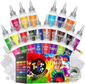 img 4 attached to 🎨 Tie Dye Kits for Kids - Wayin 24 Colors DIY Fabric Tie Dye Set - Non-Toxic Textile Paint for T-Shirts - Tie Dye Art Party Set - Perfect DIY Gifts for Craft and Textile Parties - Handmade Projec
