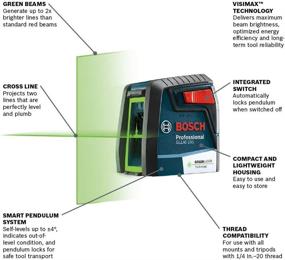 img 3 attached to 🔍 Bosch GLL40 20G Зеленый Лазерный Нивелир с Крестовой Линией: Сочетание точности и эффективности.