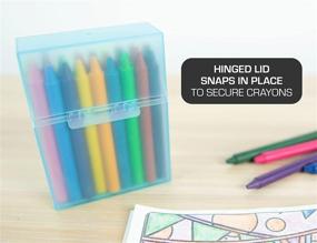 img 2 attached to 🖍️ It's Academic Crayon Box with Hinged Lid and Snap Closure - Clear/Purple/Green Plastic - 16-Pack (Colors May Vary)