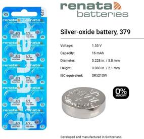 img 3 attached to 🔋 High-performance Renata Batteries 379 Silver Oxide Watch Battery, Zero Mercury (10 Pack)