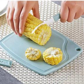 img 3 attached to 🔵 Essential Ceramic Fruit Knife Peeler Set: Cutting Board Included - Blue