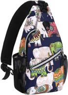 mosiso pattern elephant backpack: unleash your style with this daypack! logo