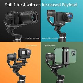 img 3 attached to 📷 FeiyuTech G6 Max [Official] 3-Axis Handheld Gimbal Stabilizer for Mirrorless Cameras, Pocket, Action Cameras, and Smartphones - Compatible with Canon 200D, Canon M50, Sony ZV1, Panasonic GH4, GoPro Hero 8, GoPro Hero 7, GoPro Hero 6, iPhone 12, iPhone 11 ProMax