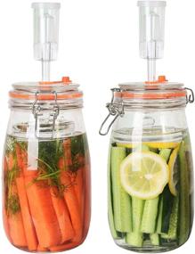 img 4 attached to 🔒 YARWELL Fermentation Kit - 1.5L Fermenting Jar Set with Airlock and Weight - Pack of 2