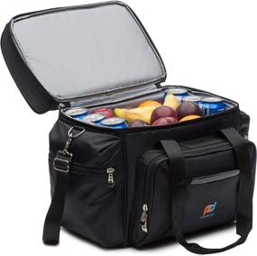 img 3 attached to Extra Large Soft Sided Cooler Bag with Dual Insulated Compartment - Ideal for Travel, Camping, and Meal Prep - Heavy Duty 1680D Fabric, Thick Insulation, and Durable Zipper