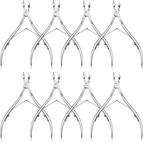 img 4 attached to 🔪 Professional Stainless Steel Cuticle Nippers - Pointed Blade Cuticle Trimmer + Dead Skin Remover Scissors - Manicure Tools for Fingernails and Toenails - Silver