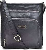 👜 levogue women's handmade genuine leather front pocket crossbody handbag with zipper logo