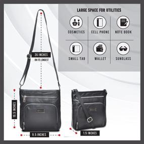 img 1 attached to 👜 LEVOGUE Женская сумка через плечо с карманом из натуральной кожи, сделанная вручную, с молнией