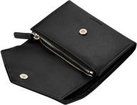 👛 egnt women's wallet: secure rfid blocking bifold multi card case with zipper pocket in black logo