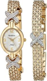 img 4 attached to ⌚ Armitron Women's Crystal-Accented Gold-Tone Watch and Bracelet Set (Model 75/3176SET)