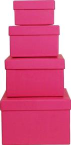 img 3 attached to 🎁 Коробка для подарков из прочного картона Cypress Lane Square для девочек - Набор из 4 штук - размеры от 3.5x3.5x2 до 6x6x4 дюймов (Розовый): Стильное и прочное решение для упаковки.