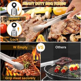 img 1 attached to 🔥 27PCS Stainless Steel BBQ Grill Accessories Set for Men &amp; Women - Grilling Tools with Storage Apron - Indoor/Outdoor Barbecue Utensils Kit - Perfect Gift