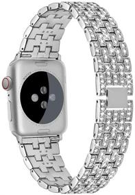 img 2 attached to 🍎 Ремешок для Apple Watch Dsytom Bing 38 мм 40 мм - премиальная замена браслета для серии iWatch 3/2/1/SE (серебро)