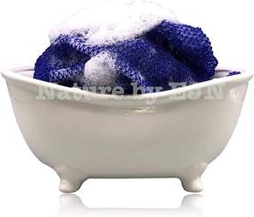 img 2 attached to EJN - Net Bath Sponge, Custom N1 Weave, Long, Exfoliating 🛀 for African Skin, Ghana, Porous, Stretches up to 49 inches, Blue Shade