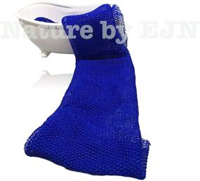 img 1 attached to EJN - Net Bath Sponge, Custom N1 Weave, Long, Exfoliating 🛀 for African Skin, Ghana, Porous, Stretches up to 49 inches, Blue Shade