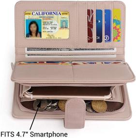 img 2 attached to 💼 UTO Women's Large Capacity PU Leather Wallet with RFID Blocking, Smartphone Holder, Snap Closure, and 15 Card Slots