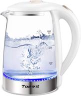 🔥 topwit electric kettle glass hot water kettle - fast heating, auto shut-off, 2l capacity - white логотип