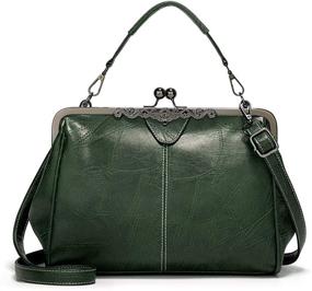 img 4 attached to Vintage Leather Evening Satchel Handbags for Women - Handbags & Wallets, Totes Included