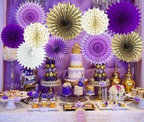 img 4 attached to 🎉 Graduation Party Decorations Purple Gold 2021 - Qian's Party Baby Shower, Bridal Shower, and Birthday Decorations for Women - Photo Backdrop for 18th, 40th, and 50th Birthdays in Purple Gold