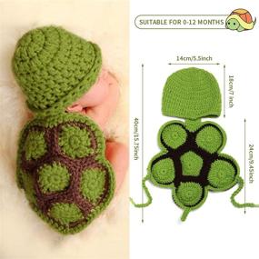 img 2 attached to 🐢 Adorable Handmade Knitted Dinosaur Turtle Newborn Crochet Outfit - Perfect Baby Photography Prop and Costume Set for Twins (0-12 Months)