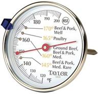 🌡️ taylor meat thermometer - temperature range 120°f to 200°f - 2-3/4" dial diameter logo