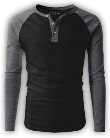 img 1 attached to 👕 Timeless Men's Vintage Baseball Long Sleeve Henley T-Shirt: Elevate Your Style