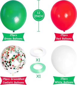 img 3 attached to 100 Pack 12 Inch Christmas Balloons - Red Green White Confetti Latex Merry Christmas Xmas Party Decorations and Supplies for Christmas Birthday New Year Carnival Parties