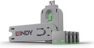 🔒 lindy usb port blocker (40451) - secure your connections with a pack of 4 green blockers logo