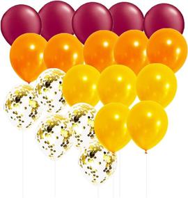 img 2 attached to 🎂 Burgundy Gold Champagne Orange Fall Birthday Decorations / HAPPY BIRTHDAY Balloons Pumpkin Birthday Party Decorations in Burgundy Orange Yellow Balloons for a Festive Fall Party