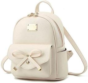 img 4 attached to 🎒 Women's Fashion Leather Backpack with Bowknot - Handbags & Wallets Collection