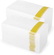 🎉 [100 count] elegant cloth feel guest towels dinner napkins with gold design - soft, absorbent, high-quality disposable bathroom paper hand towels for weddings, parties, and napkins logo