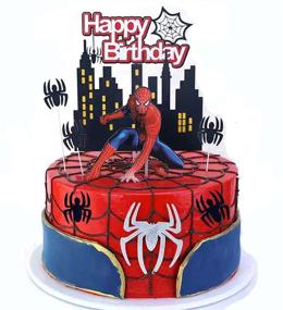 img 2 attached to SuperHero Spiderman Topper Birthday Decorations