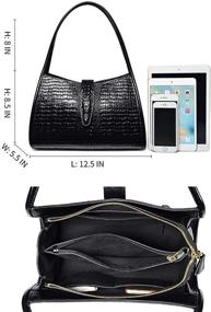 img 2 attached to 👜 PIJUSHI Women's Brown Designer Shoulder Handbags – Handbags and Wallets Set